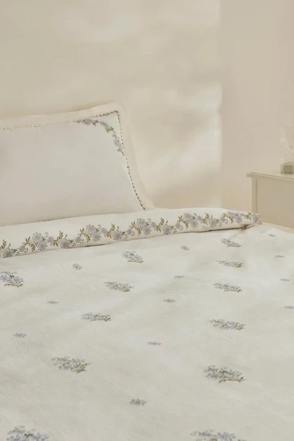 سرویس روتختی و پیکه دو نفره Karaca Home مدل Vanes پنبه - آبی