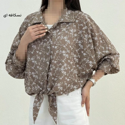 شومیز زنانه گره‌ای طرح گل | آی بولک