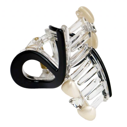 کلیپس مو زنانه مدل روبان نگین‌دار قلبی