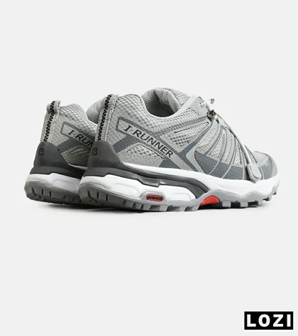 کفش کتانی مردانه و زنانه طوسی سفید I-Runner مدل 7921