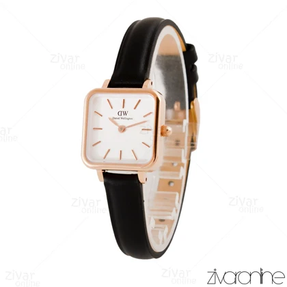 ساعت دنیل ولینگتون زنانه مربعی بند چرمی صفحه سفید 104801
