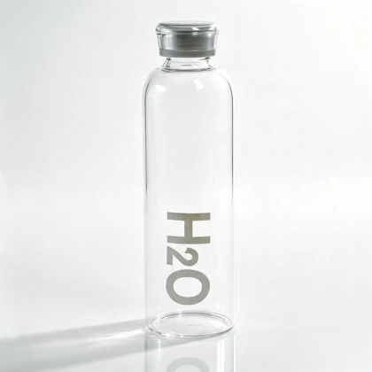 بطری پیرکس 1 لیتر درب پیرکس H2O