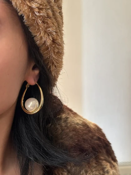 گوشواره های طلایی مرواریدی