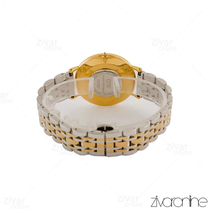 ساعت دنیل ولینگتون مردانه دورنگ طلایی صفحه مشکی 105297