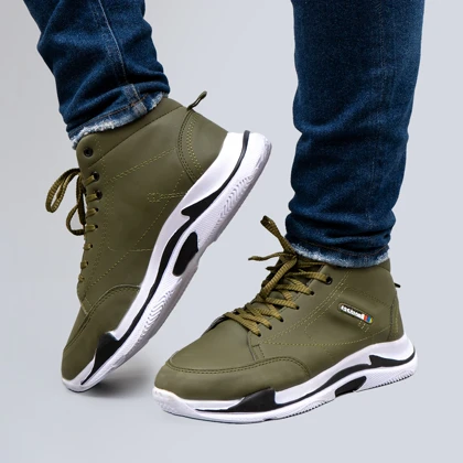 کفش ساق‌دار مردانه زیتونی مدل EMTO ویژه