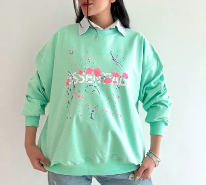 دورس پنبه زنانه مدل باکسی طرحدار قد 70