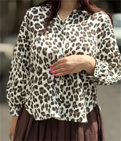 شومیز لینن پلنگی