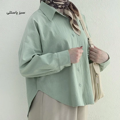 شومیز زنانه لینن پایین هلالی | آی بولک