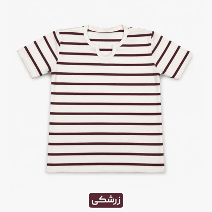 تیشرت زنانه کبریتی طرح راه راه یقه دلبری کد 295500