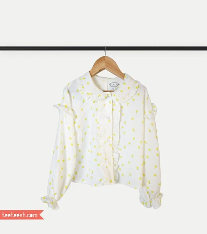 شومیز سفید طرح لیمو