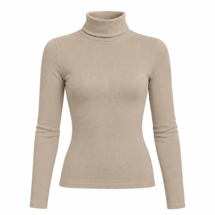بلوز آستین بلند زنانه پپا مدل Turtleneck رنگ کرم