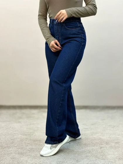 شلوار نیمبگ جین سورمه ای آمسو