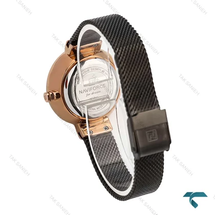 ساعت نیوی فورس NF75013 زنانه رزگلد مشکی NaviForce-6955-L