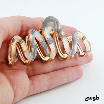 کلیپس دخترانه فلزی مدل موج آبرنگی