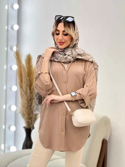 شومیز کراش آستین بند دار