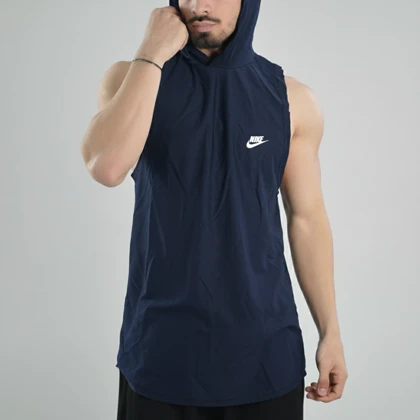 رکابی کلاهدار ورزشی مردانه نایک مدل VHD-Dri Fit-4K1003 سرمه ای