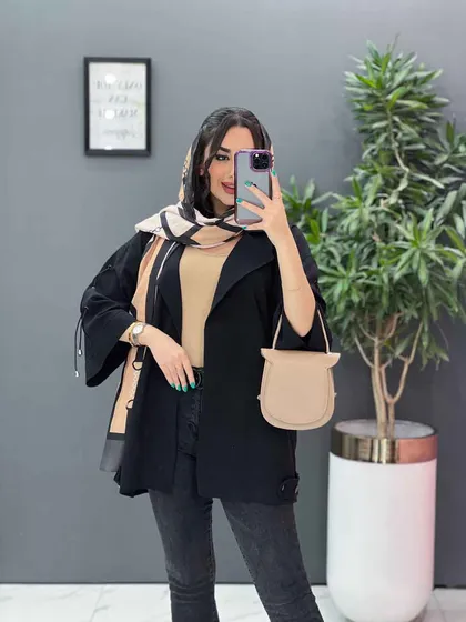 مانتو لینن آستین گت ضربدری