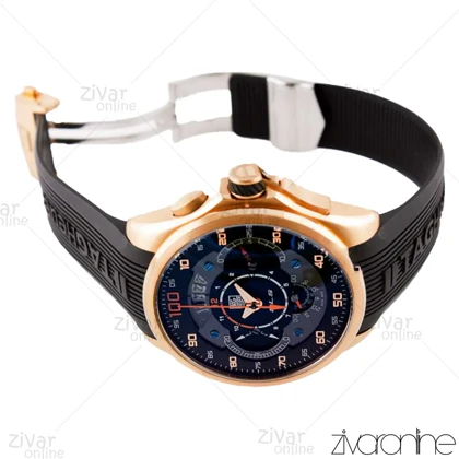 ساعت تگ هویر مرسدس بنز مردانه قاب رزگلد بند رابر مشکی 102458