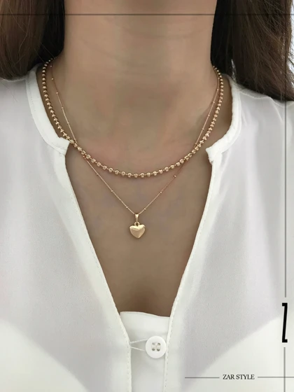 گردنبند زنانه قلب آینه‌ای