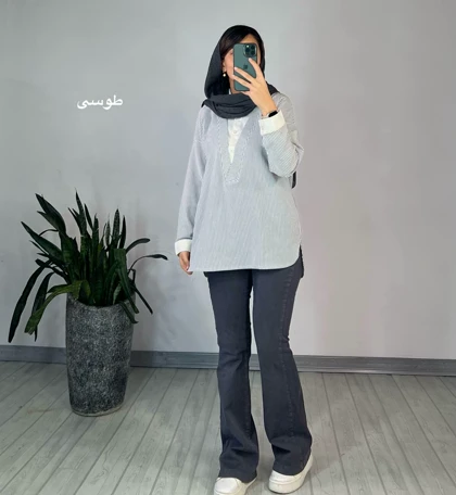 تونیک مانتویی راه راه آیلا