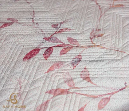 روتختی دونفره پنبه دوزی دورو 6 تکه طرح پرسان صورتی پارچه ترک