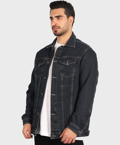 کت جین سورمه ای ساده 0202