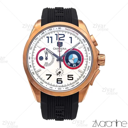 ساعت تگ هویر کررا مردانه رزگلد سفید بند رابر مدل (BMW) 106034