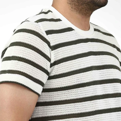 تیشرت آستین کوتاه بافت مردانه سیزر مدل 15512065