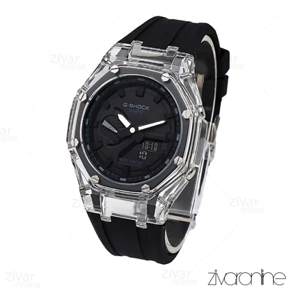 ساعت جی شاک GA2100 مردانه شیشه ای صفحه مشکی 105851