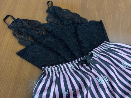 ست نیم‌تنه گیپور و شلوارک طرح ویکتوریا سکرت 103