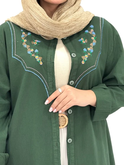مانتو لینن گلدوزی هانا