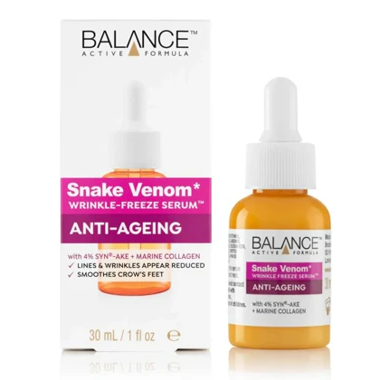 سرم ضدچروک و جوان‌کننده پوست بالانس, Balance مدل Snake Venom حاوی سم مار حجم 30 میلی‌لیتر