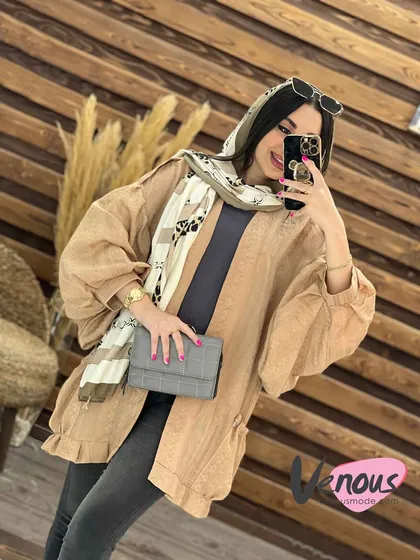 مانتو کتیبه آستین پفی