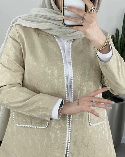 کت مزونی مروارید دوزی(32)کد3486