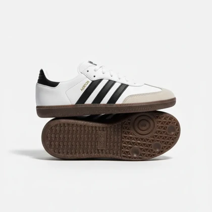 کفش کتانی آدیداس سامبا اقتصادی سفید مشکی کد 295041