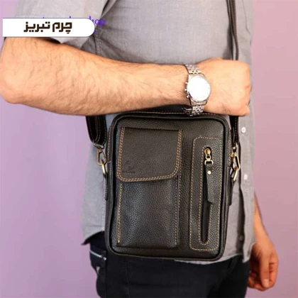 کیف دوشی چرم مدل ساسان BMJ20