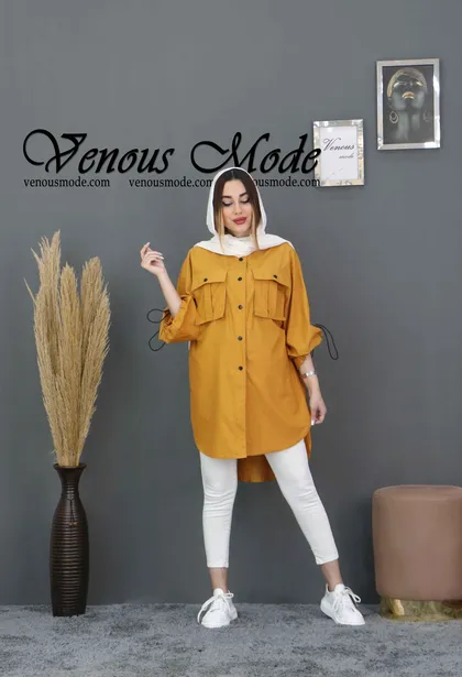 مانتو آستین گت جیب پاکتی