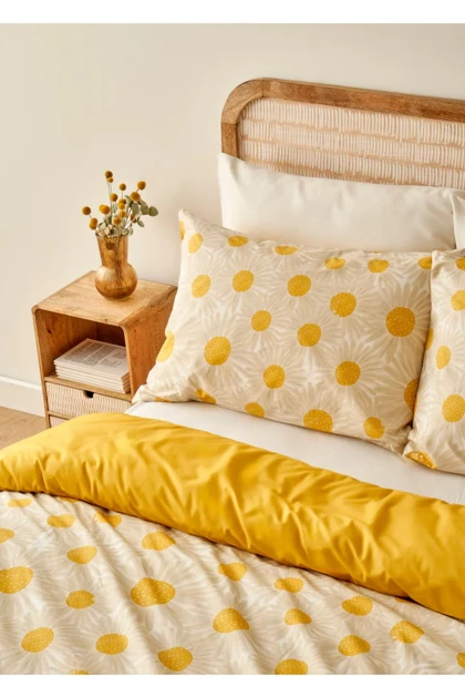 سرویس روتختی دو نفره Bella Maison مدل Daisy پنبه‌ای - زرد