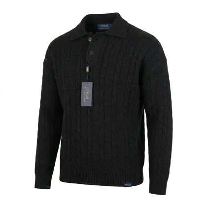پلیور بافت دو دکمه طرح مارپیچ برند Polo Ralph Lauren