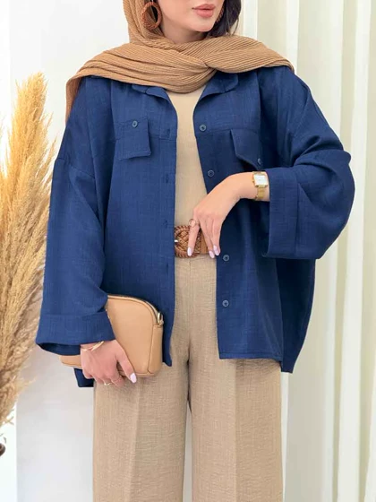 مانتو سر جیب نما آستین پاکتی