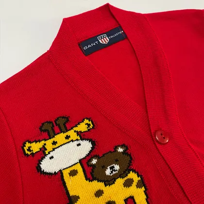 ژاکت بافت بچه گانه مدل زرافه