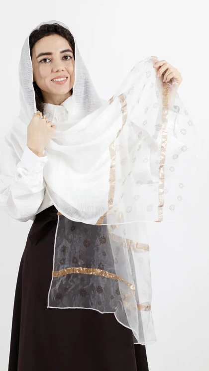 شال سفید مهمونی