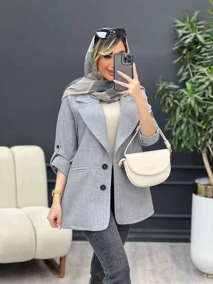 مانتو جیب نما دو دکمه