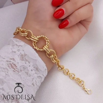 دستبند طرح طلا شین مدل 3 دایره