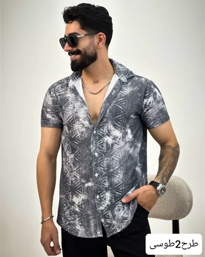 پیراهن مردانه طرح دار نوردخت_کد4440