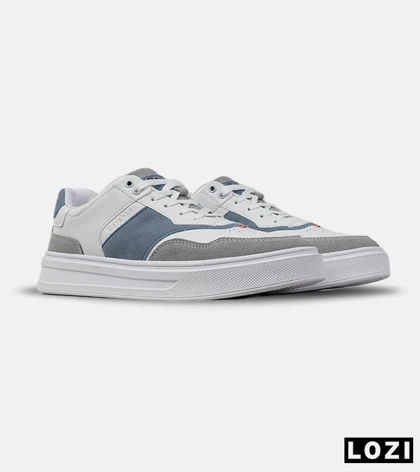 کفش کتانی کژوال مردانه و زنانه سفید آبی BERSHKA مدل 8850