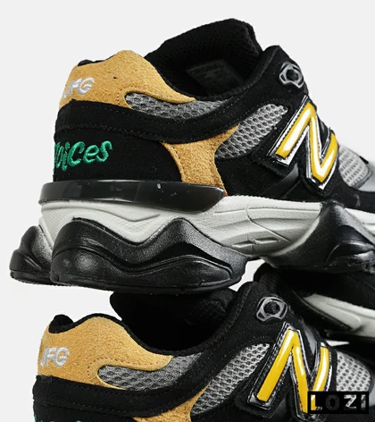 کفش کتانی مردانه مشکی طوسی زرد NEW BALANCE 9060