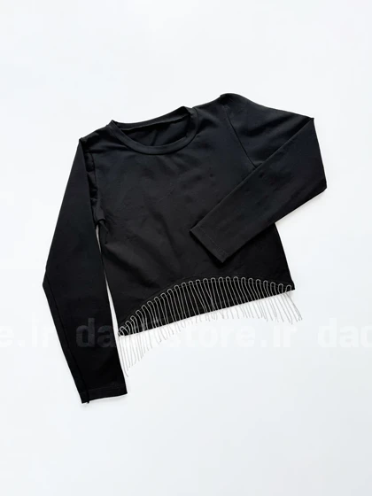 بلوز پنبه لاکرا یقه گرد ریسه ای