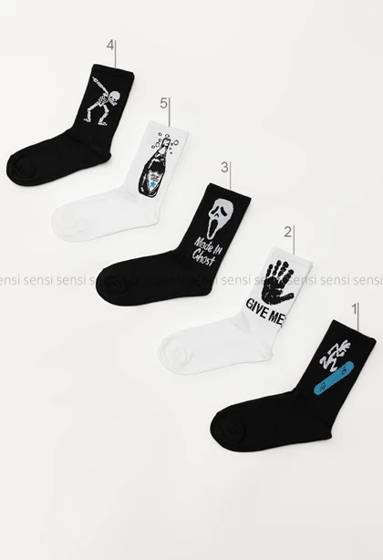 جوراب اسکلت ساق‌دار پنبه کد1004995