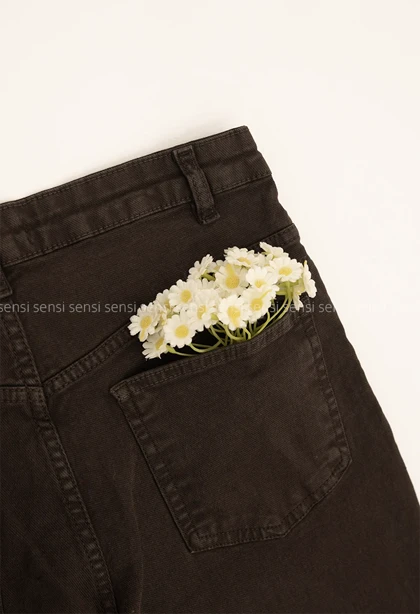 شلوار واید استریت کتان کد1005228